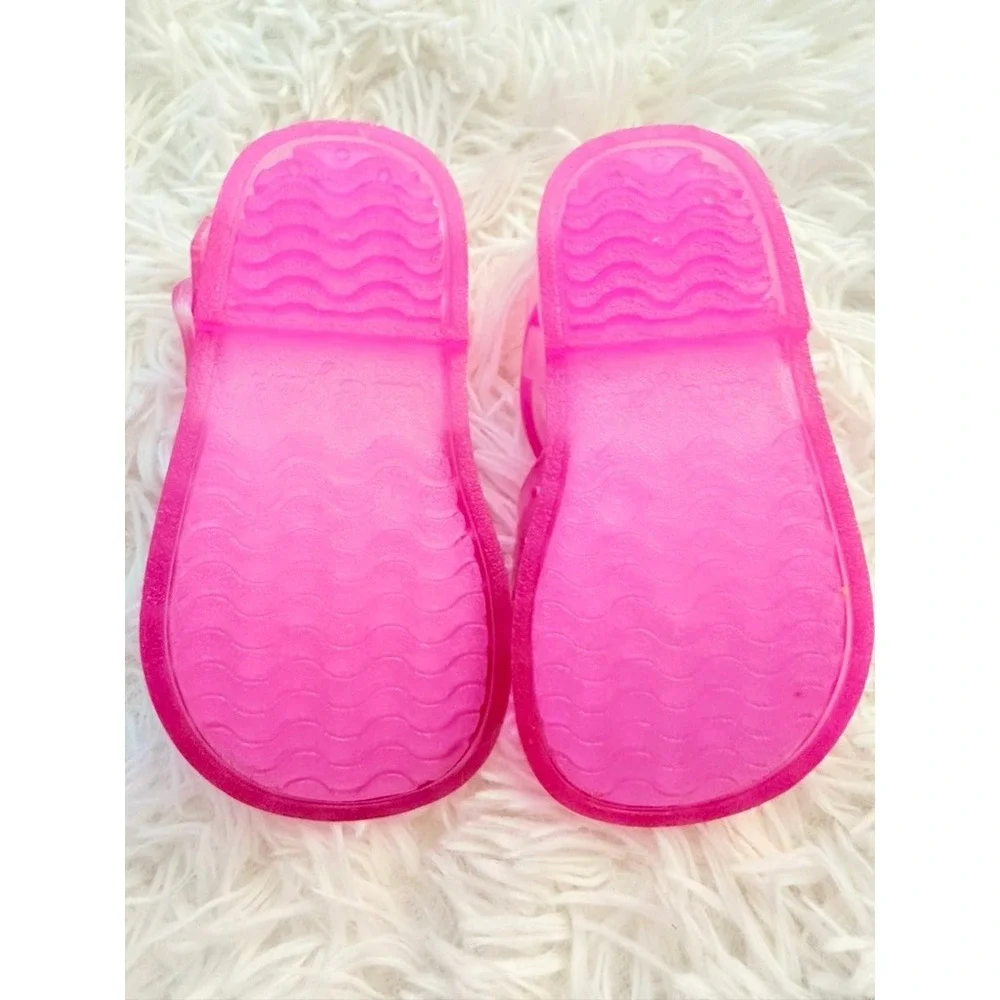 Cat & Jack Pink Jelly Sandals Size 5 Toddler Cherry Sequin Water Shoes